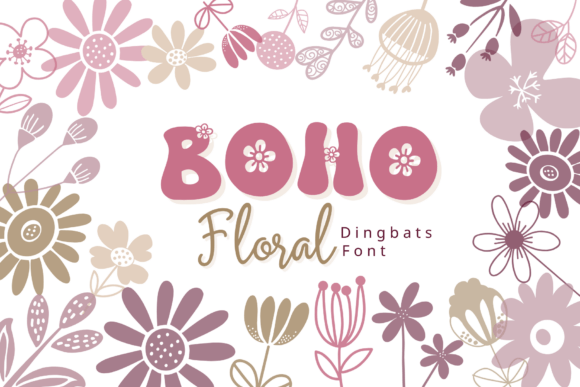 Boho Floral: Charming Dingbat Font for Whimsical Designs