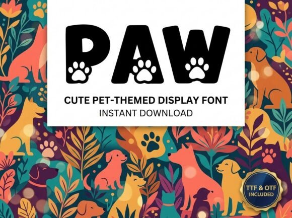 Bring Adorable Charm to Designs with the Paw Font