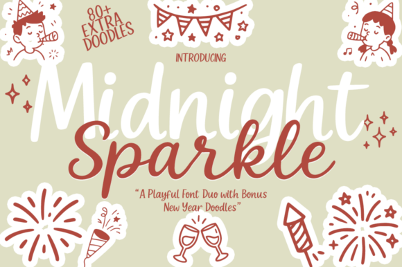 Midnight Sparkle Duo: A Festive Font Collection for Celebratory Designs